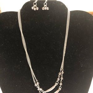 Silver and light pink paparazzi necklace